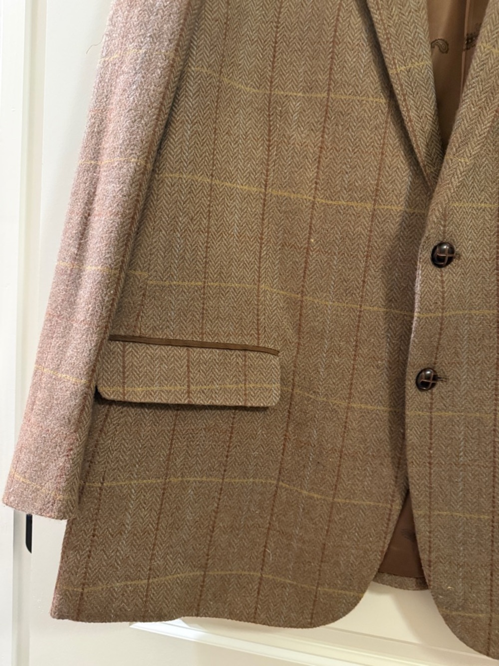 Alan Flusser Brown Windowpane Wool Sport Coat - Picture 6 of 13